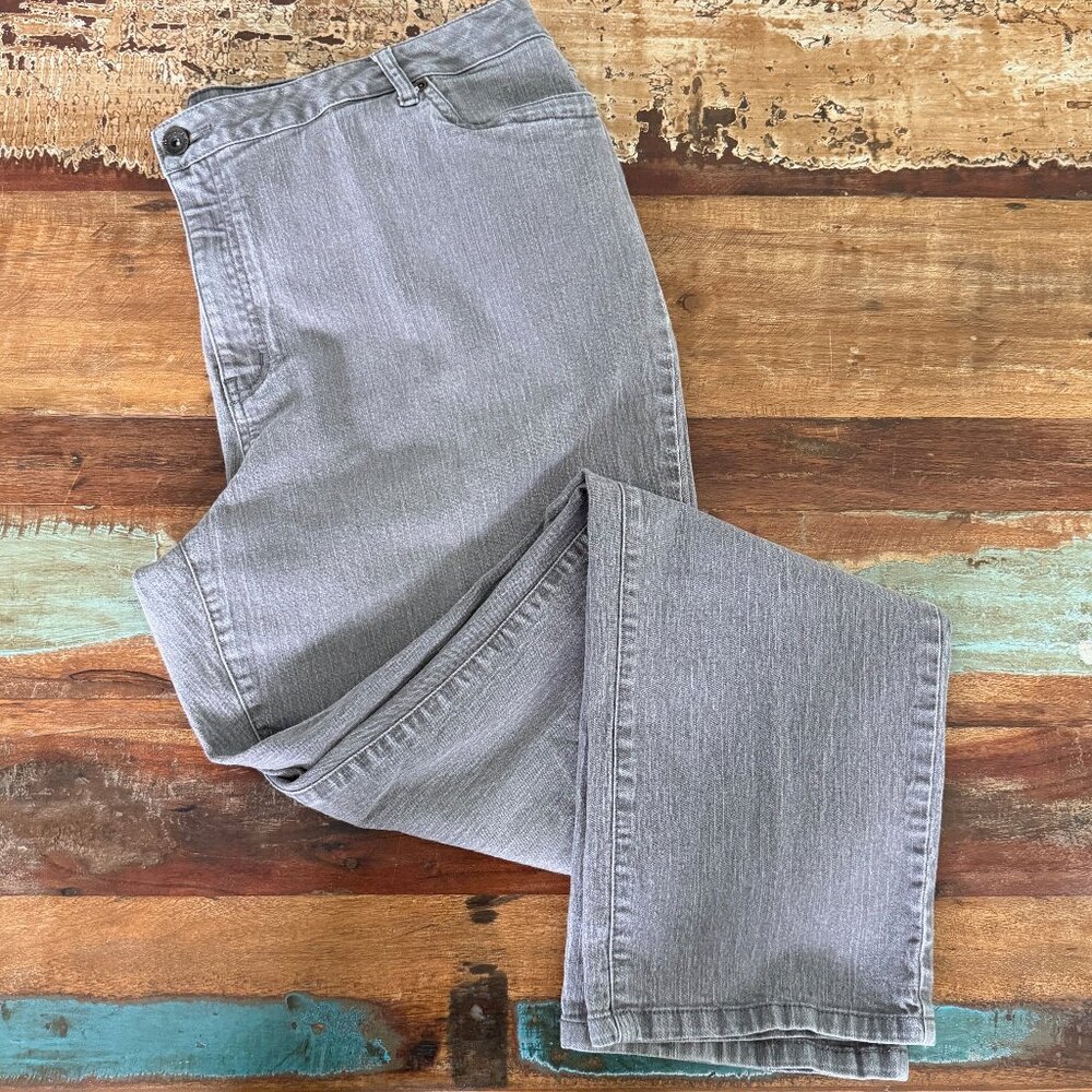 Denim 24/7 Light Gray Straight Leg Jeans